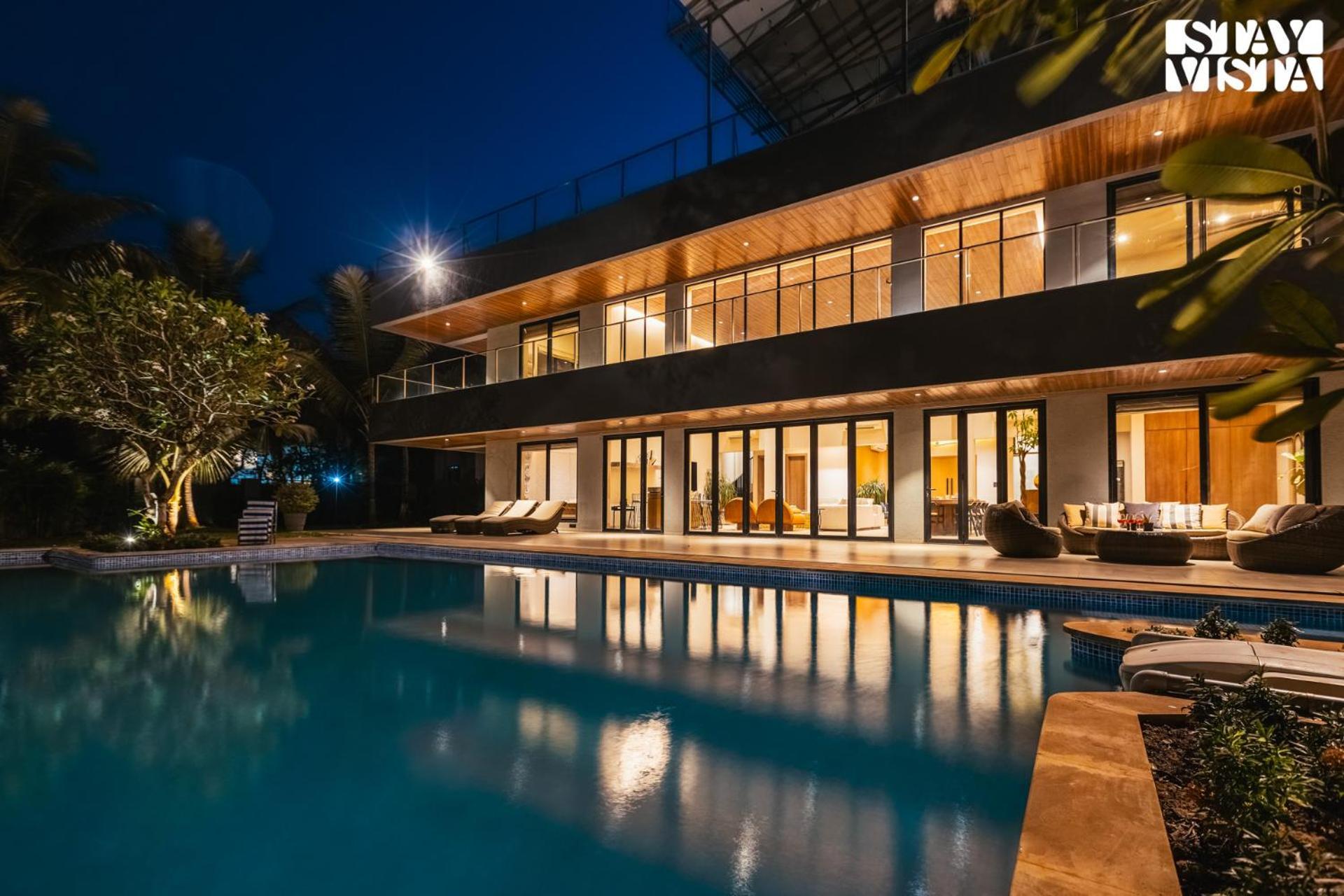 Reflection House By Stayvista With Pool, Terrace Bar, Indoor Games & Exquisite Interiors In A Nutshell آليباغ المظهر الخارجي الصورة